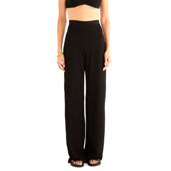 NWT* Rumer Cassidy Black Ribbed Pant - Women's Large - Picture 1 of 6
